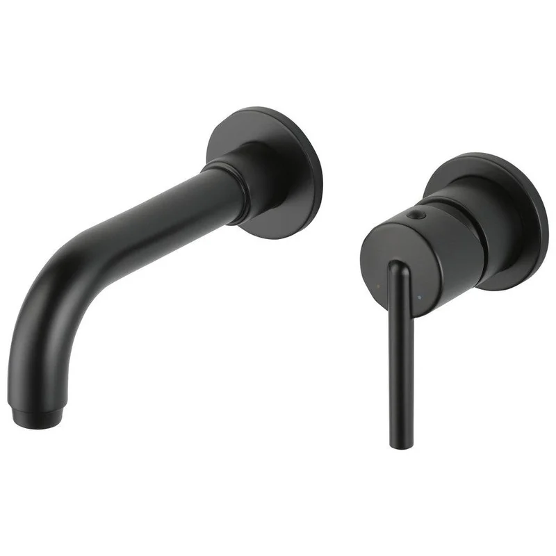 Delta Faucet Trinsic Single Handle Wall Mount Bathroom Sink Faucet in Matte Black | Ferguson
