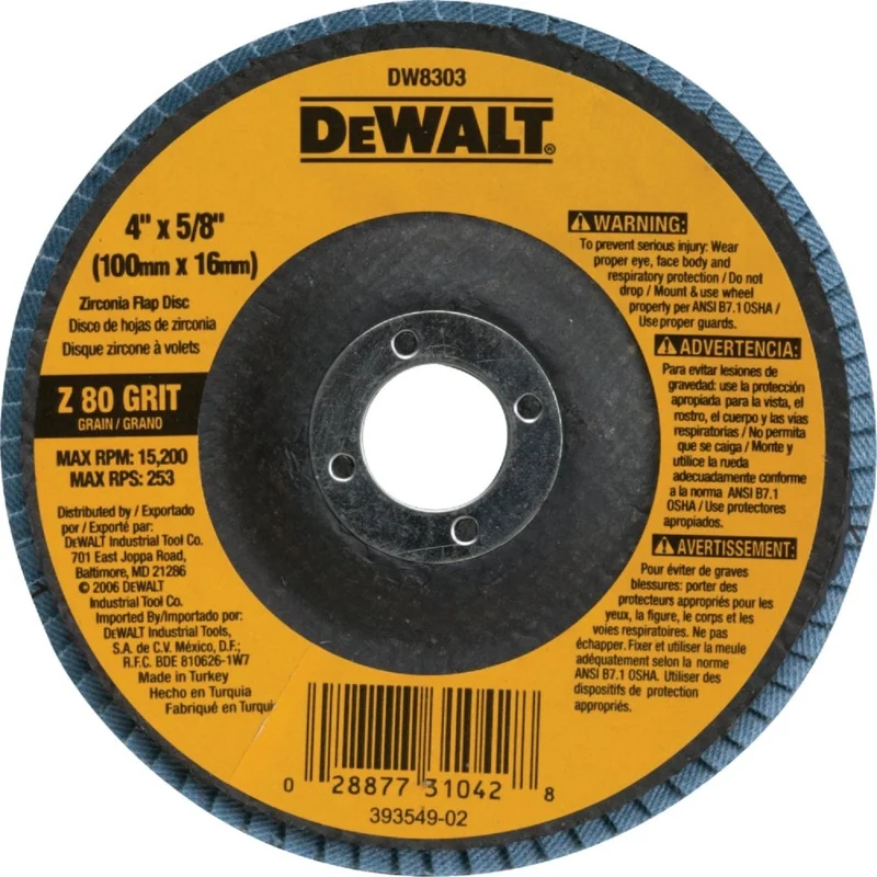 Dewalt DW8303 Flap Disc 4″ Grit 80