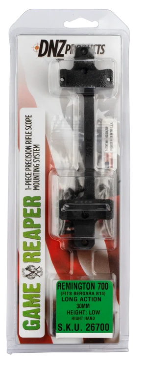 DNZ Game Reaper Mount Remington 700 Long Action 30mm Low, 1-Piece, Matte Black