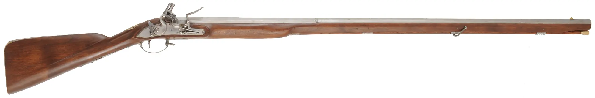 Doglock Trade Musket,.77 caliber smoothbore, 46" octagon-to-round barrel,flintlock, walnut, brass and iron, used, by Ken Brady