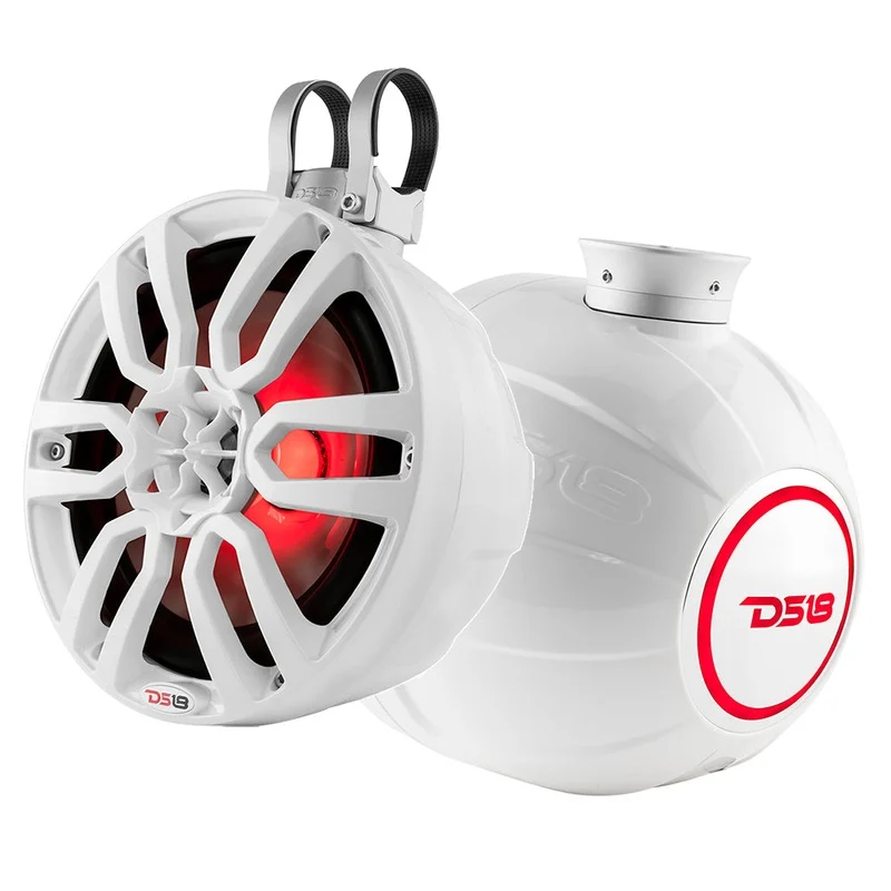 DS18 HYDRO 6.5 Compact Wakeboard Pod Tower w/RGB Light – 300W – White [NXL-PS6W]