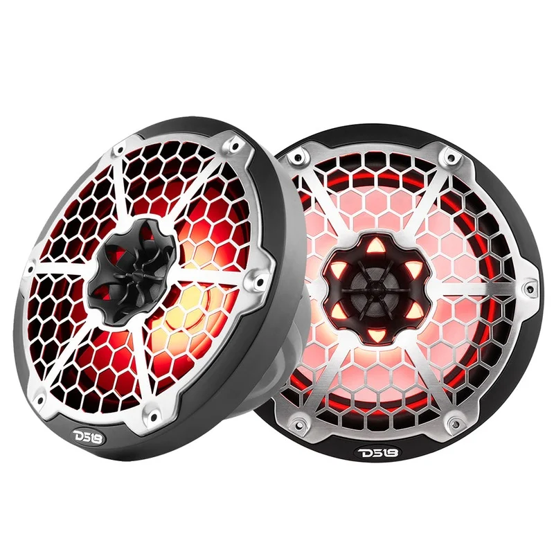 DS18 New Edition HYDRO 8 2-Way Marine Speakers w/RGB LED Lighting 375W – Black [NXL-8M/BK]