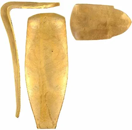 Early Bethlehem Buttplate, sand cast brassOverall length 5-5/16", width 1-13/16", comb 2-13/16"