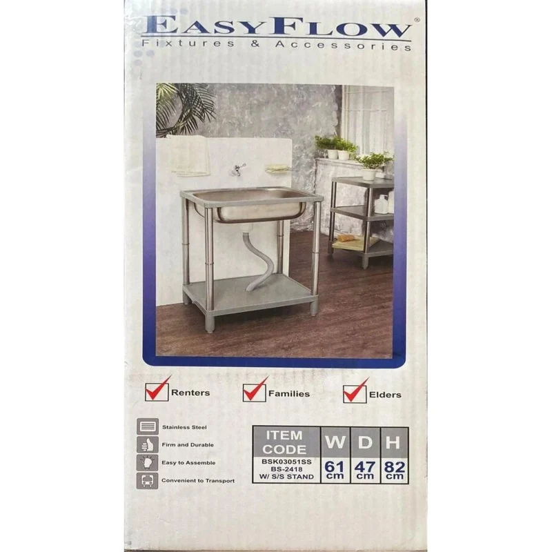 EasyFlow SBS-248 Stainless Sink with Stand (BSK03051SS)