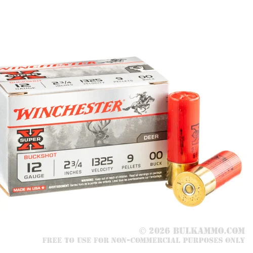 150 Rounds of 12ga 2-3/4" Ammo by Winchester Super-X -00 Buck