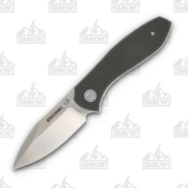 EIKONIC Knives Kasador Folding Knife Green Canvas Micarta 2.74in Blade EIK331SGR