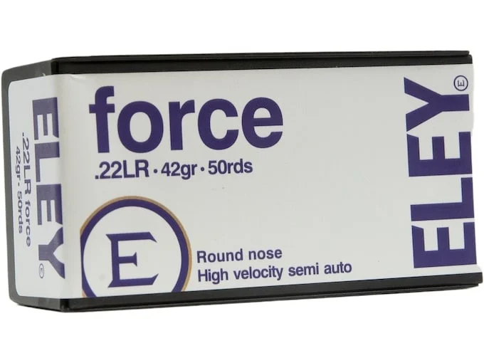 Eley Force Semi-Auto Ammunition 22 Long Rifle High Velocity 42 Grain Lead Round Nose