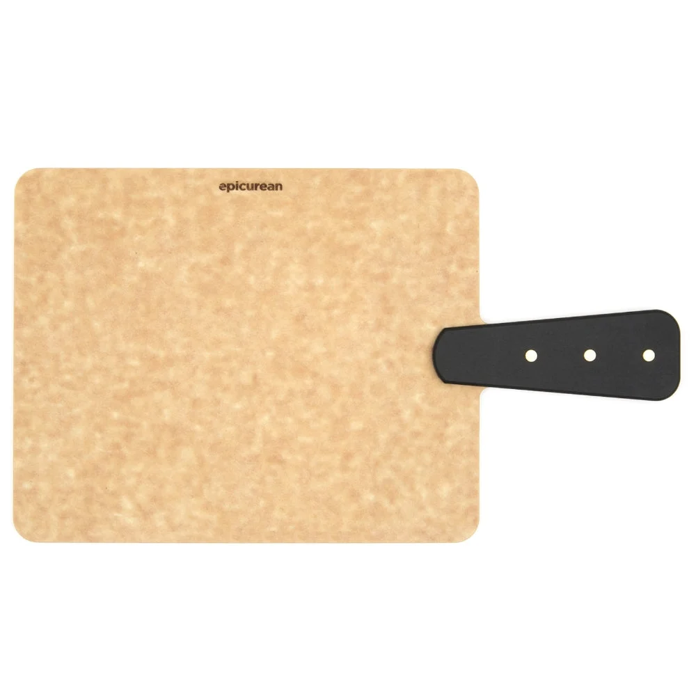 Epicurean Handy Series 9″ x 7″ Riveted Handle Cutting Board – Natural with Slate Handle