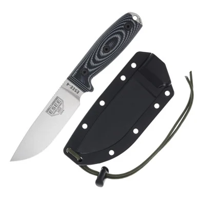 ESEE 4 Fixed Blade Gray and Black 3D G10 4.5in Plain Stonewash ESEE4PS35VO2