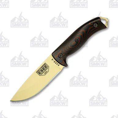 ESEE 5 Fixed Blade Red and Black 3D G10 5in Plain Desert Tan ESEE5PDT004