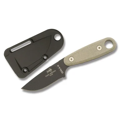 ESEE Izula II Black 1095 Green Micarta with Survival Kit ECI11BK