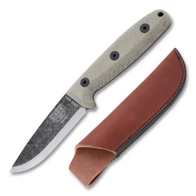 ESEE Knives RB3 Camp Lore Bolieu Micarta Fixed Blade Black Stonewash Blade ESEERB3BO