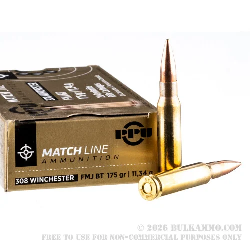 500Rounds of .308 Win Match Ammo by Prvi Partizan - 175gr FMJBT