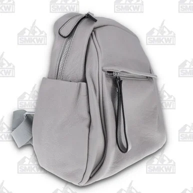 Fabigun Concealed Carry Backpack Grey Stitched Leather FAB1929GRY