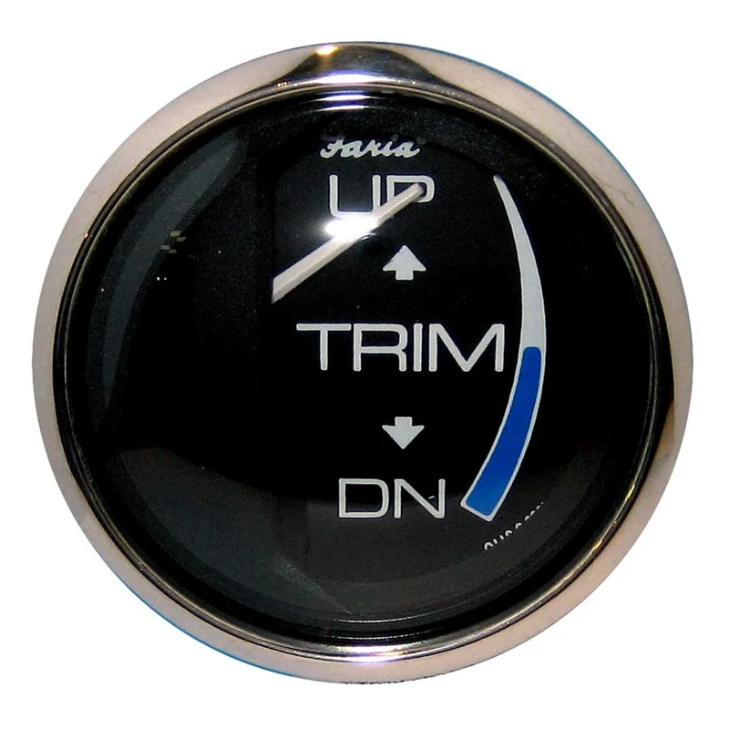 Faria Chesapeake Black 2 Trim Gauge (J/E/Suzuki Outboard) [13709]