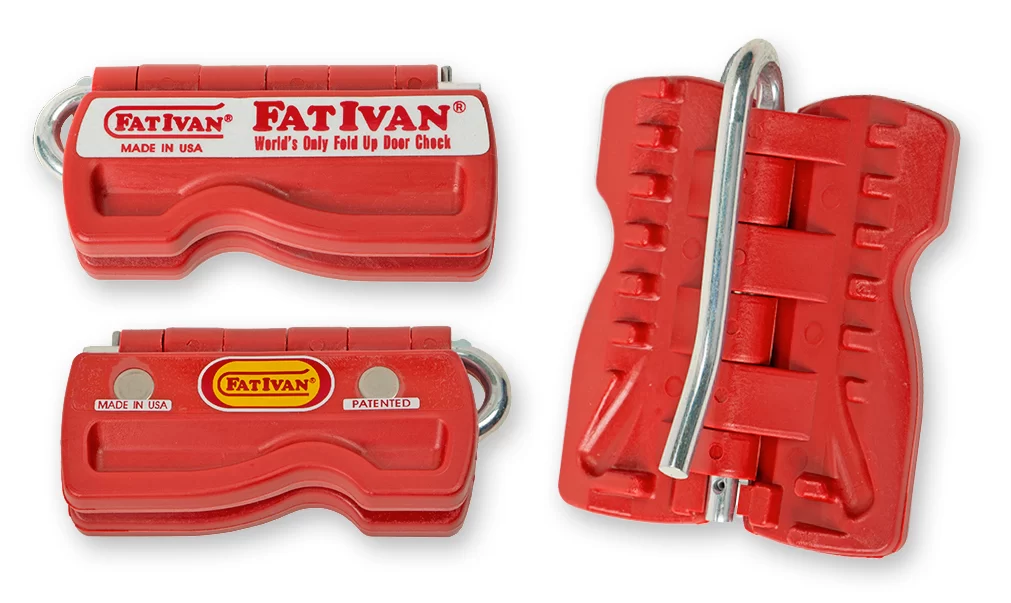 Fat Ivan Block It and Lock It Lightweight Door Chock with Magnets, Red