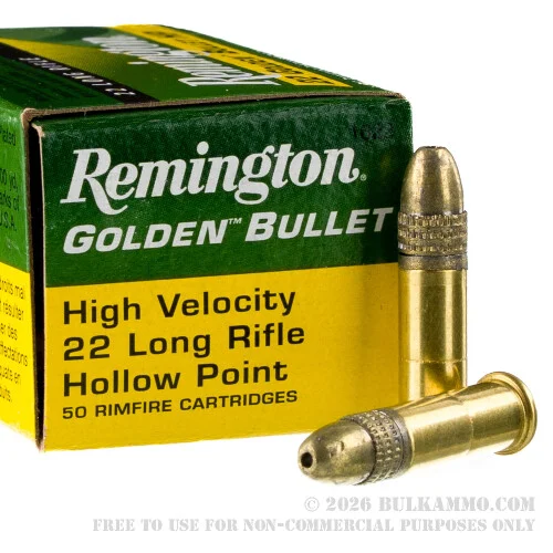 500 Rounds of .22 LR Ammo by Remington Golden Bullet - 36gr HP