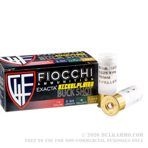 10 Rounds of 12ga High Velocity Ammo by Fiocchi -00 Buck