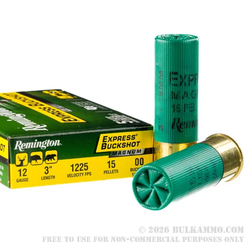 250 Rounds of 12ga 3" Magnum Ammo by Remington -00 Buck