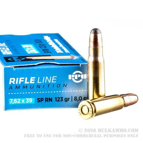 20 Rounds of 7.62x39mm Ammo by Prvi Partizan - 123gr SP