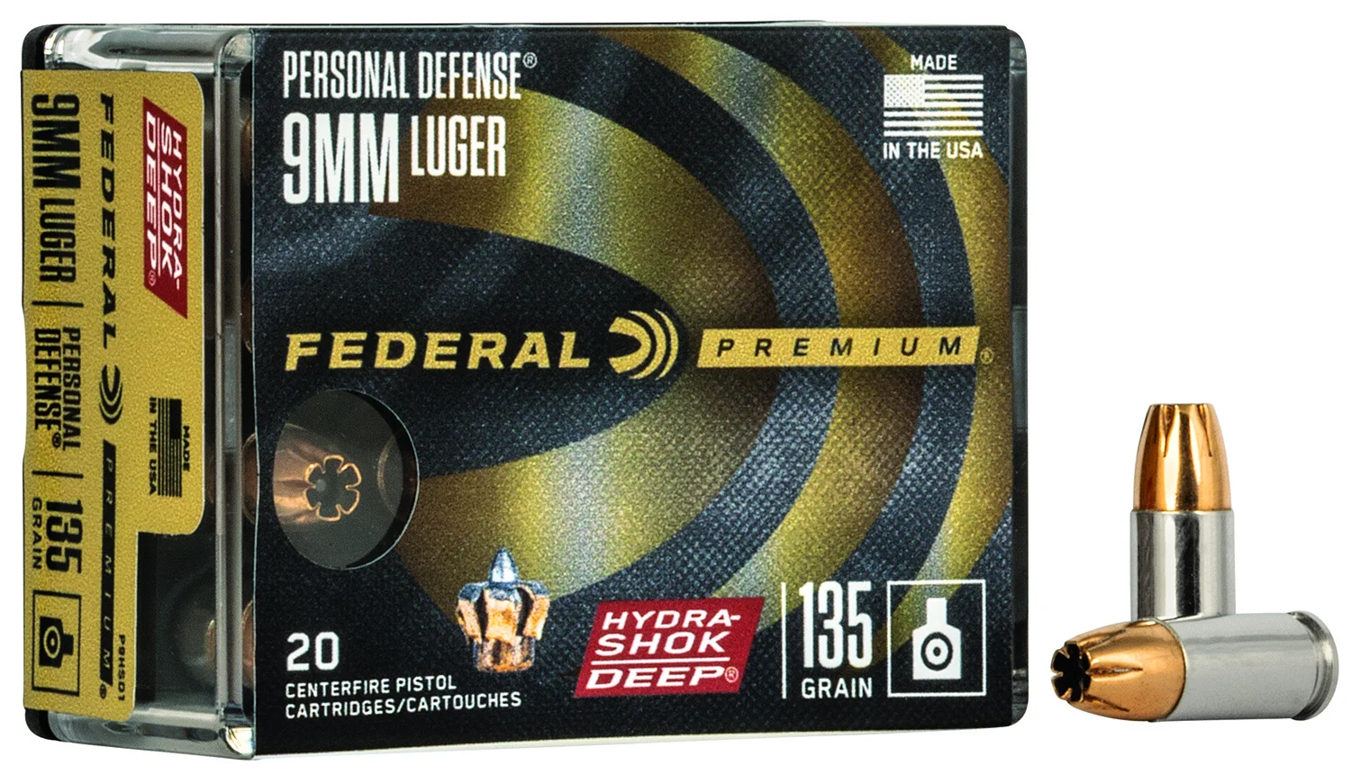 FED HYDRA-SHOK DEEP 9MM 135GR HP 20/