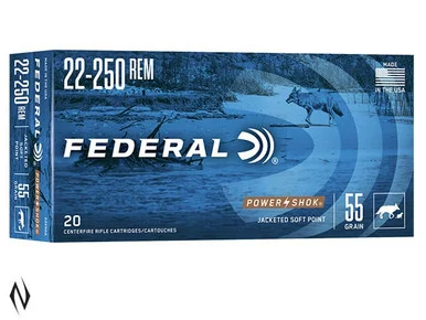 FEDERAL 22-250 REM 55GR SP POWER-SHOK
