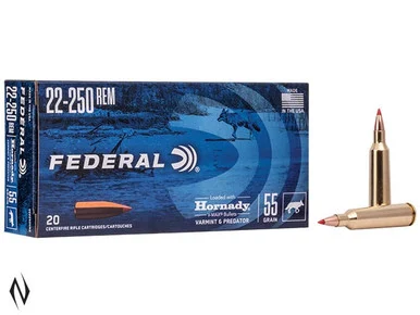 FEDERAL 22-250 REM 55GR VMAX