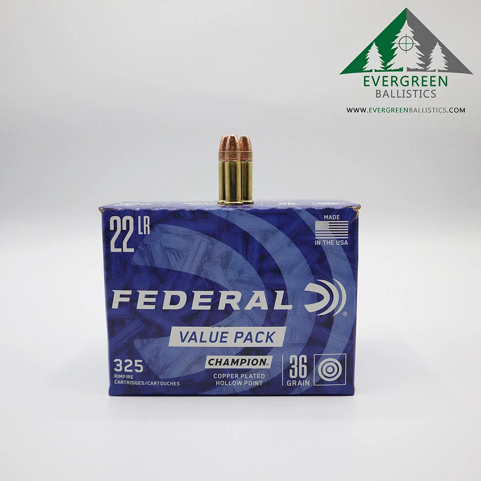 Federal 22 LR 36 Grain Copper Plated HP Ammo