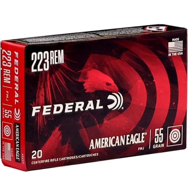 Federal 223 Remington 55 Gr FMJ Ammo – 500 Rd Case