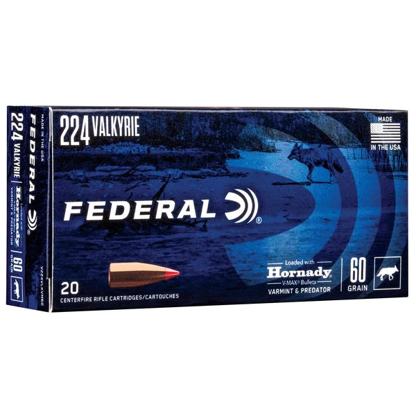 FEDERAL 224 VALKYRIE 60GR HRNDY V-MAX 20RD