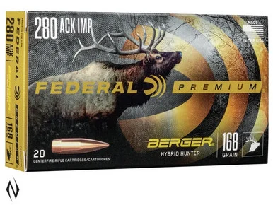 FEDERAL 280 ACKLEY 168GR BERGER HUNTER