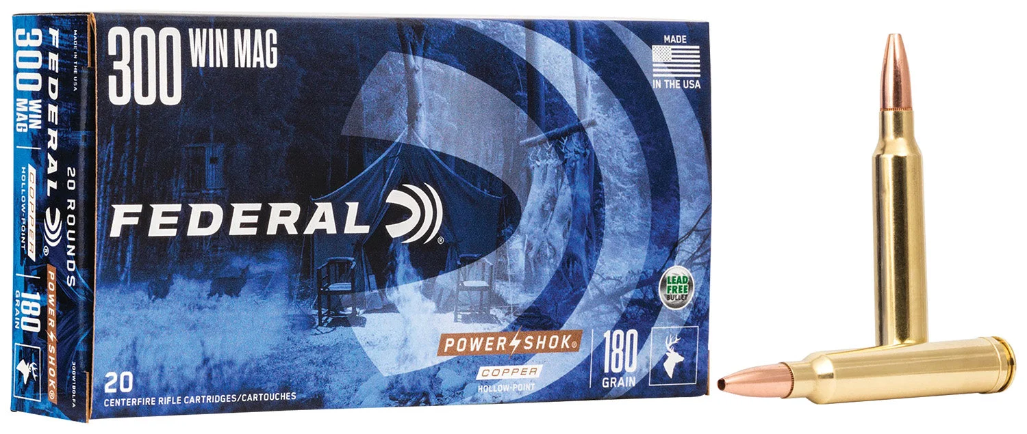 Federal 300W180LFA Power-Shok Copper Hollow Point180 Grain .300 Winchester Mag