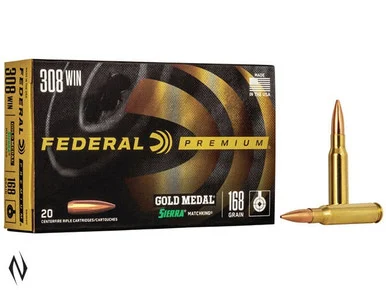 FEDERAL 308 WIN 168GR MATCHKING GOLD MEDAL