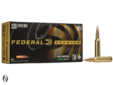 FEDERAL 338 LAPUA 250GR MATCHKING GOLD MEDAL