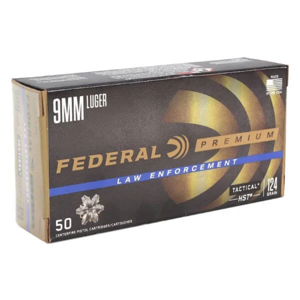 Federal 9mm 124 Gr HST JHP Ammo