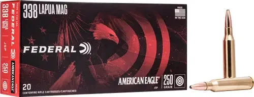 FEDERAL AMERICAN EAGLE 338 LAPUA MAG 250GR SP 20RD
