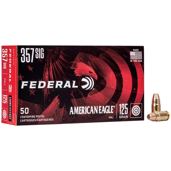 FEDERAL AMERICAN EAGLE 357SIG 125GR FMJ 50RD