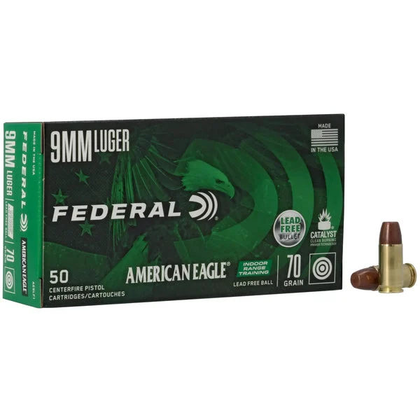 FEDERAL AMERICAN EAGLE 9MM 70GR LFB 50RD