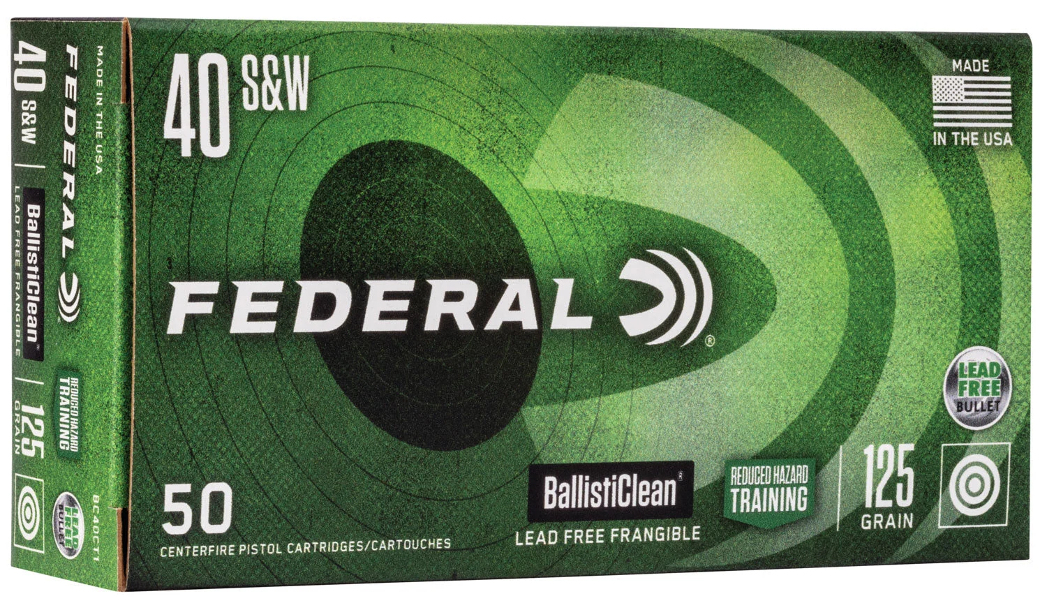 Federal BC40CT1 BallistiClean Reduced Hazard Training Lead-Free Frangible125 Grain .40 S&W
