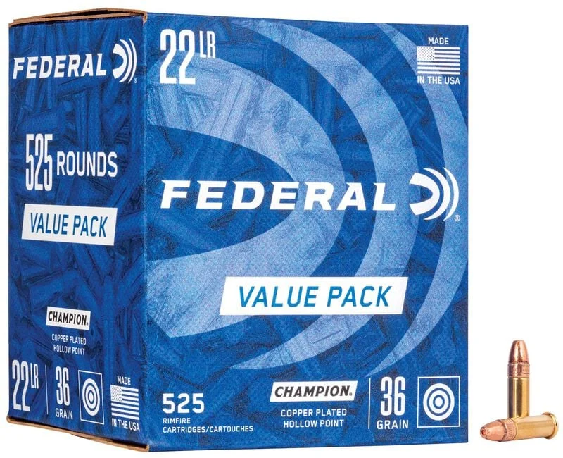 Federal Bulk Pack .22 LR 36 gr CPHP – Value Pack for High-Volume Shooting | 5250 Rounds