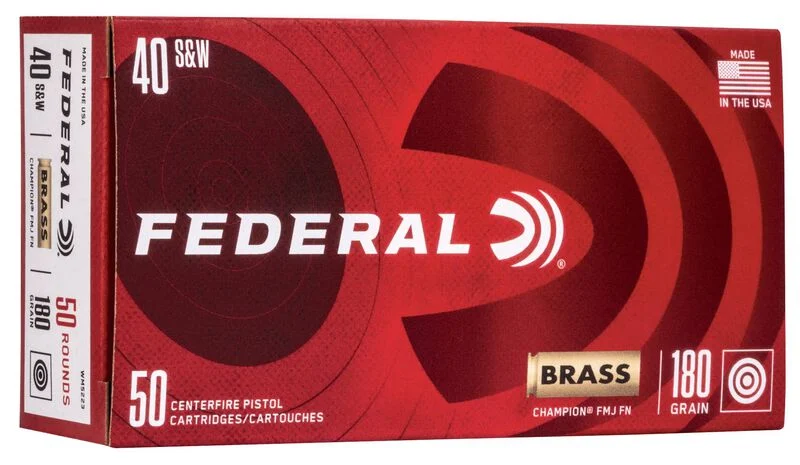 Federal Champion .40 S&W 180 gr FMJ – Reliable Training Ammo| 50 Rounds