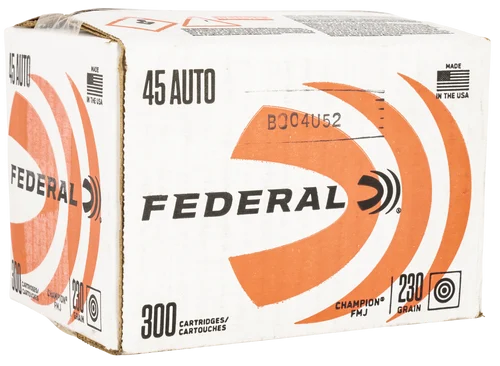 Federal Champion Training 45 ACP, 230gr, FMJ, 300rd Box