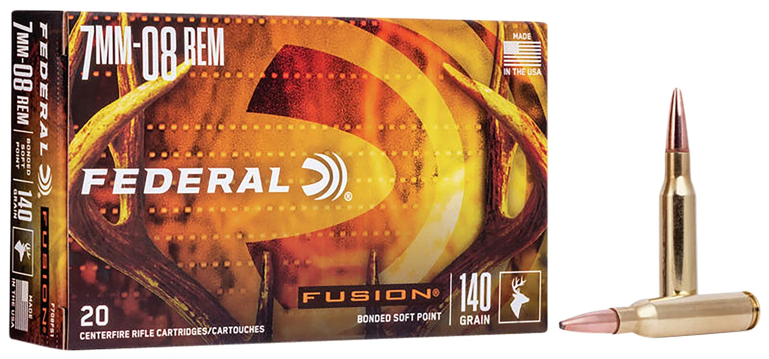 Federal F708FS1 Fusion7mm-08Rem 140gr Bonded Soft Point 20 Per Box/10 Case