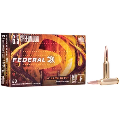 Federal Fusion 6.5 Creedmoor Rifle Ammunition 20 Rounds Brass Centerfire 140 Grain FSP F65CRDFS1