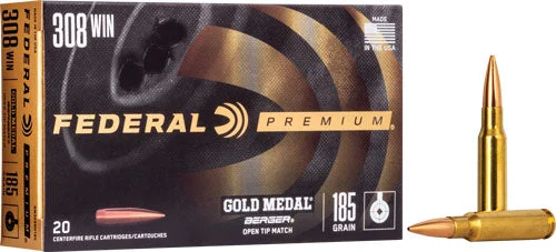 Federal GM308BH185 Premium Gold Medal Berger Jugernaught Open Tip Match185 Grain .308 Win / 7.62x51mm