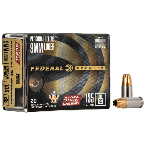 FEDERAL HYDRA-SHOK DEEP 9MM 135GR HP 20RD