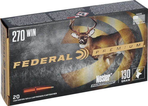 Federal P270P Premium Nosler Partition130 Grain .270 Winchester