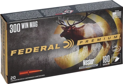 Federal P300WD2 Premium Nosler Partition180 Grain .300 Winchester Mag