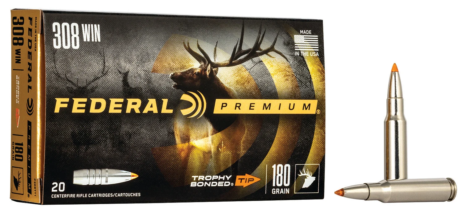 Federal P308TT1 Premium Trophy Bonded Tip180 Grain .308 Win / 7.62x51mm