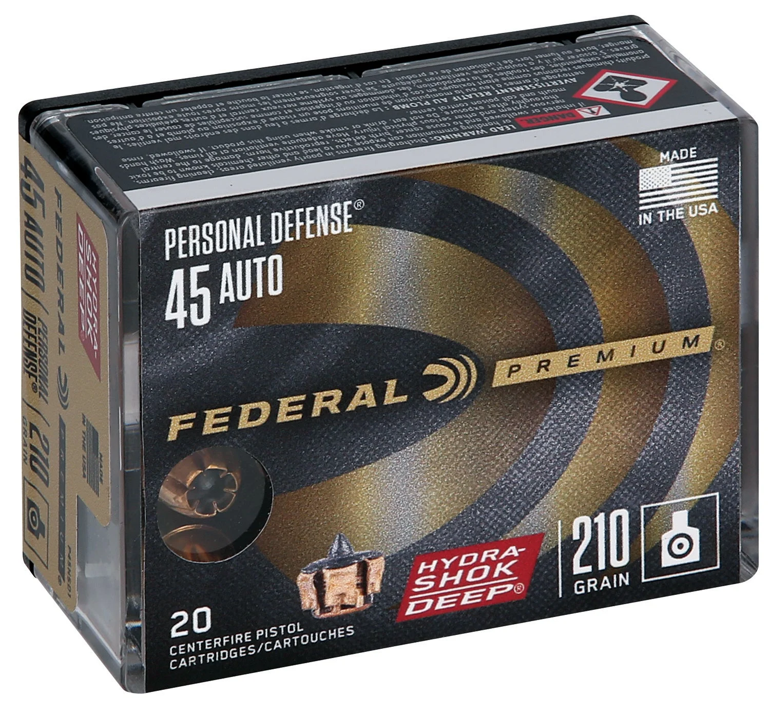 Federal P45HSD1 Premium Personal Defense Hydra-Shok Deep Hollow Point210 Grain .45 ACP/Auto